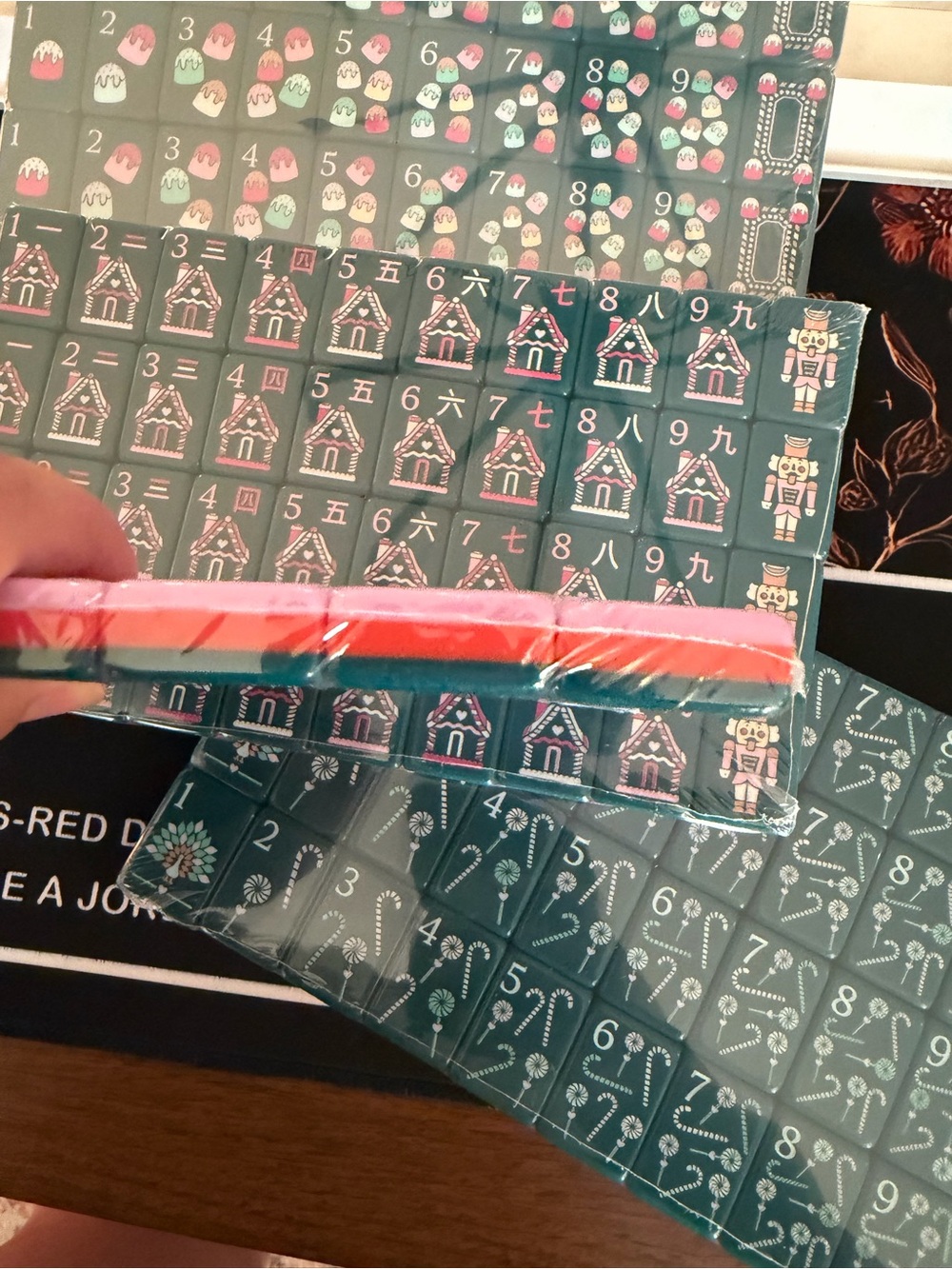 Dark Teal Nutcracker Christmas Holiday Themed American Mahjong Tiles - NEW - Picture 10 of 15